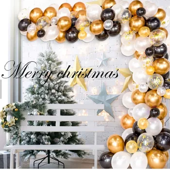 

123pcs/Set Black White Gold Balloons Garland Arch Kit For Baby shower Birthday Graduation Wedding Party Decoration
