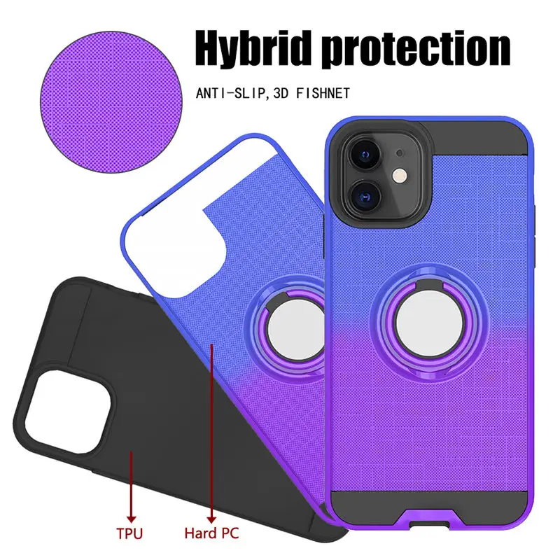 360 магнитный чехол для телефона с кольцом на палец для iPhone 11 Pro Max XR XS Max 8 7 6 6S Plus противоударный градиентный Магнитный чехол для iPhone 11