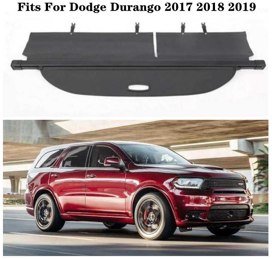 

High Qualit Car Rear Trunk Cargo Cover Security Shield Screen shade Fits For Dodge Durango 2017 2018 2019 (black, beige)