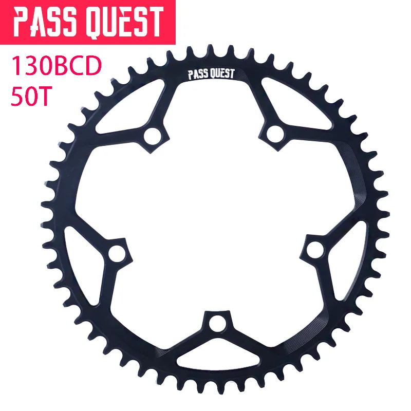 Pass quest круглая узкая широкая цепь 130BCD 5 paw шоссейная велосипедная цепь 42T 44T 46T 48T 50T 52T коленчатый зуб высокого качества - Цвет: 50T