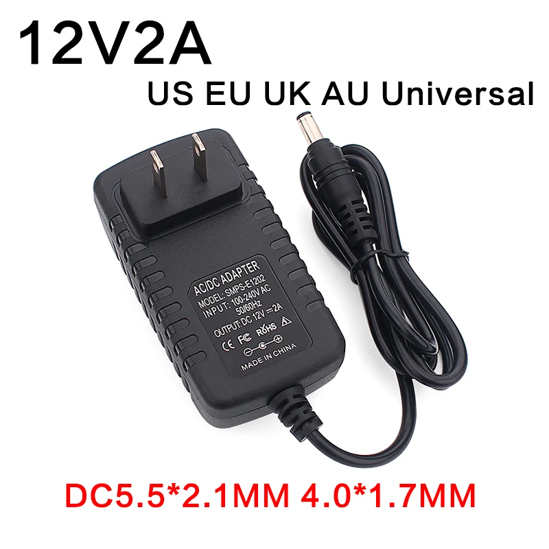 Ac100 240v 12v 2a 24w Dc Ac адаптеры Dc12v Us Eu Uk Au Plug Универсальный блок питания для Cctv
