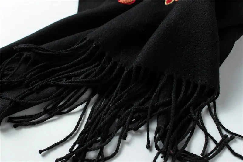 Вышивка толстые теплые кашемировые шарфы зимний шарф для женщин винтажные шали и обертывания пашмины Дамская бандана хиджабы