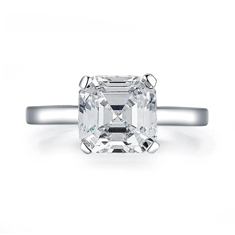 AINUOSHI Стерлинговое Серебро 925 пробы 3,0 CT огранка камня «asscher Cut» кольцо пасьянса помолвка имитация бриллианта женские серебряные обручальные кольца ювелирные изделия