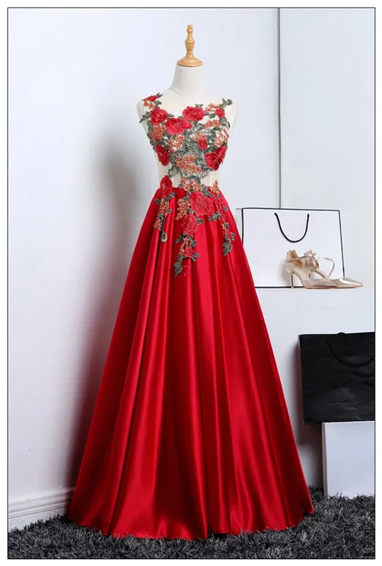 Vestido de formatura Выпускной аппликация кружева невесты реальные фотографии вечерние Длинные Выпускные сексуальные платья с открытой спиной - Цвет: Красный