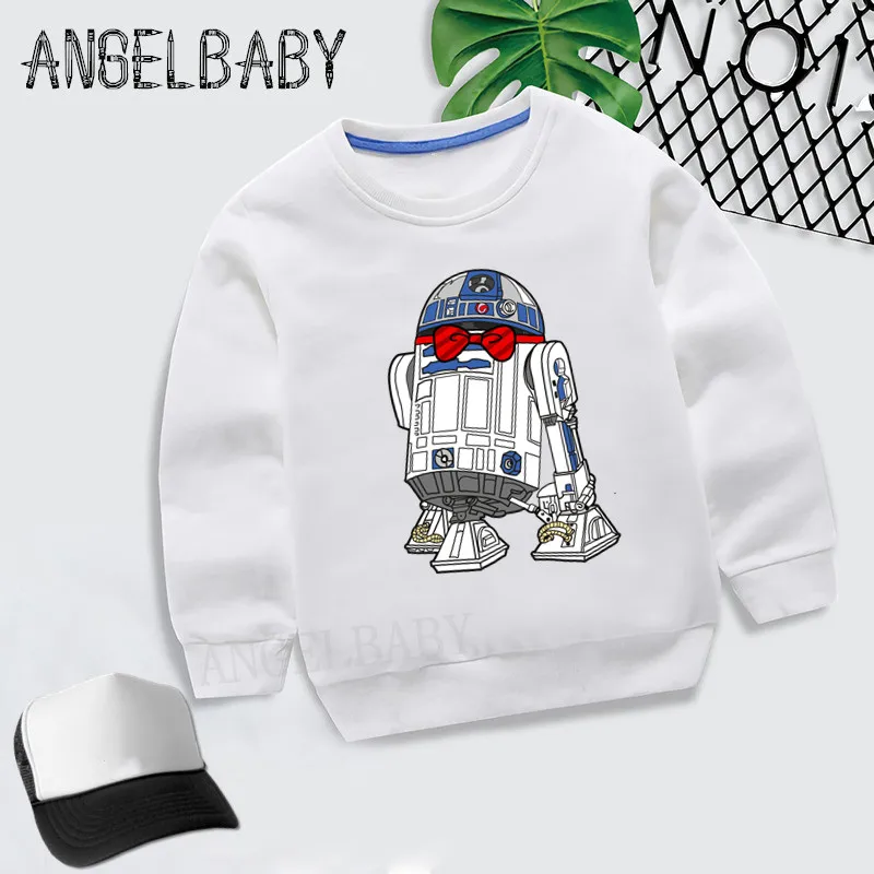 Дети Звездные войны Робот R2-D2 с BB-8 худи для мальчиков и девочек Толстовка Детские осенние Топы, детская одежда из хлопка KYT5193