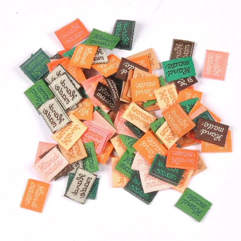 Clothing Labels Garment Labels Sewing Labels 11x15mm Colorful Labels Sewing Supplies Handmade Clothing Tags Embossed Flag Label For DIY Garment Bags Accessories 100Pcs c2393