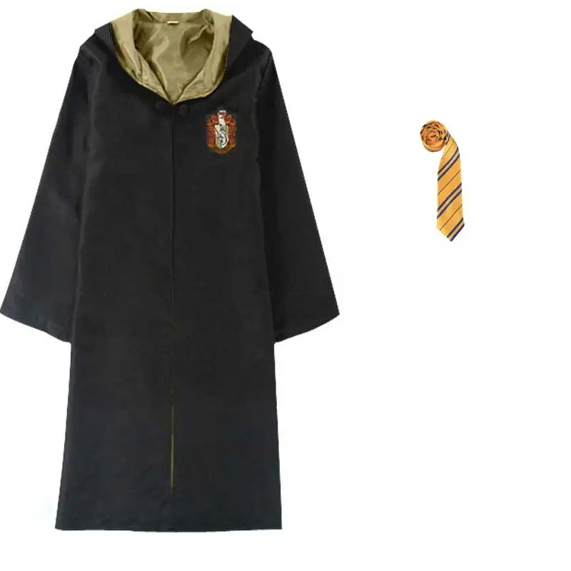 Gryffindor Slytherin Hufflepuff Ravenclaw костюм для взрослых детей Harrise школьный халат Плащ Botters Хэллоуин Косплей Костюм - Цвет: 2pcs Set 3