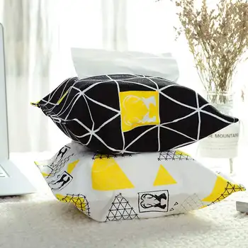 

Portable Tissue Box Pouch Holder Cotton Linen Home Napkin Paper Container Paper Towel Napkin Case For Home Decoration Dropship