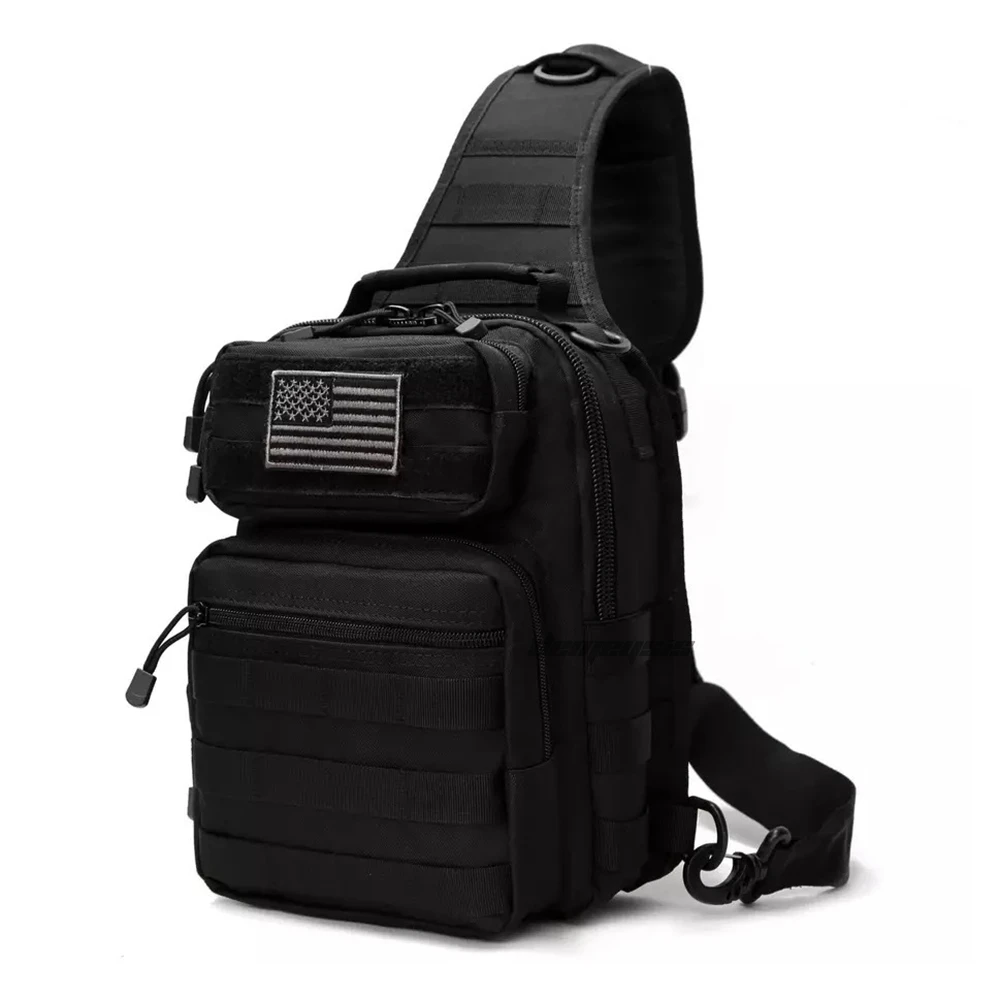 black with Badge Водонепроницаемый Открытый Охота Кемпинг нагрудная сумка Molle Военная Тактическая Сумка через плечо 7л походная альпинистская сумка на одно плечо - Цвет: black with Badge