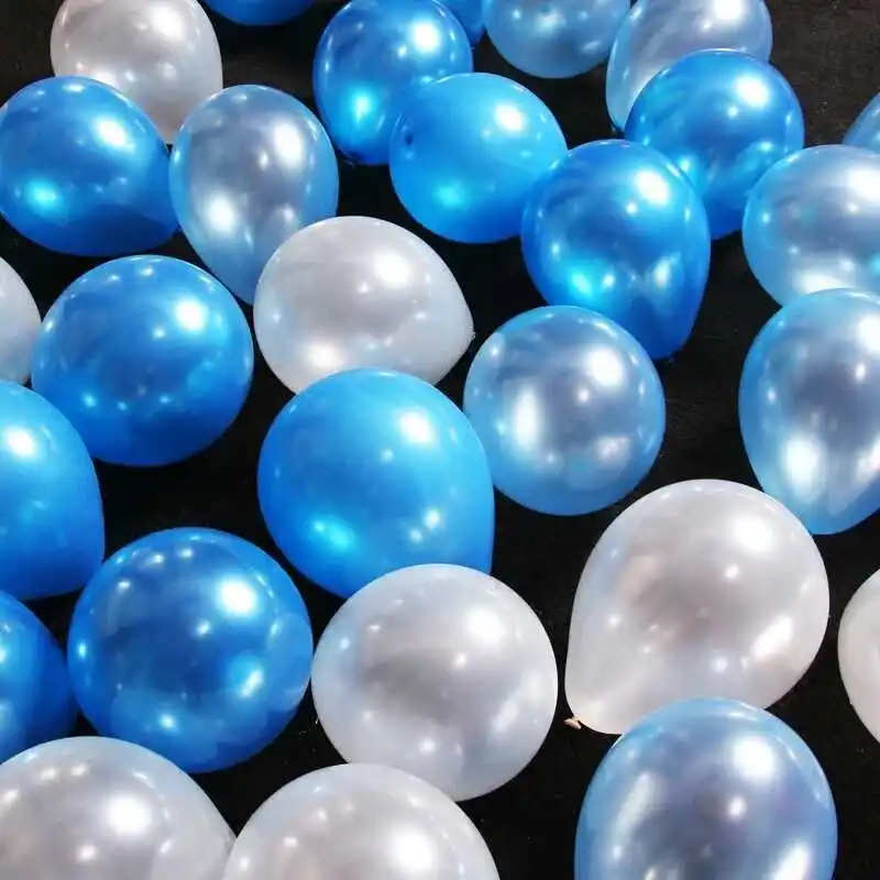 blue white 20 50 шт./лот 10 дюймов 1,5 г разноцветные жемчужные золотые белые латексные надувные шары для праздника свадебные украшения с днем рождения - Цвет: blue white