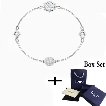 

MINA BEAR 2020 classic white crystal snowflake bracelet, elegant, fashionable, charming and romantic sweet lady jewelry