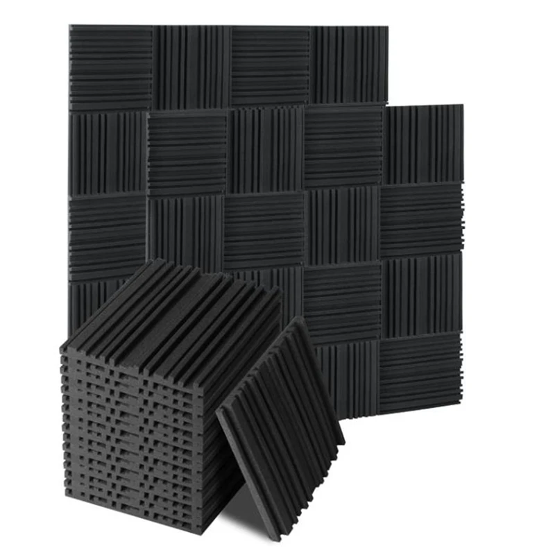 50 Pcs Acoustic Foam Board Studio Soundproof Wedges Fireproof Cushion Acoustically Treated 2.5X 30X 30cm | Обустройство дома