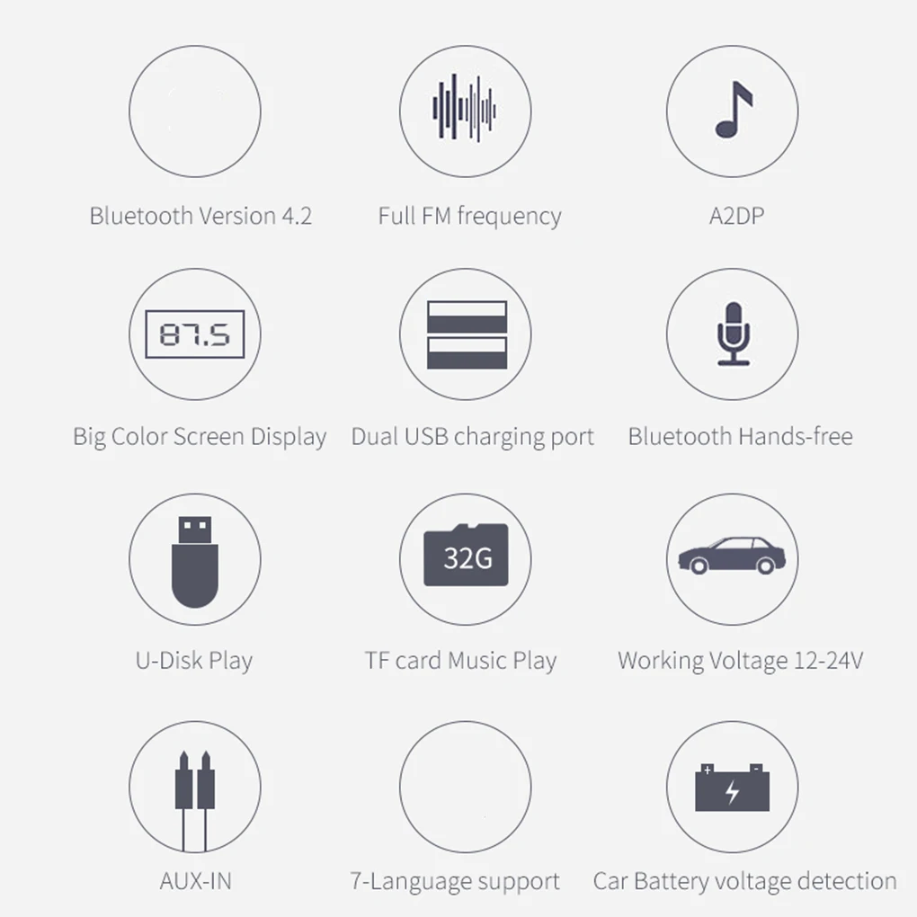 Bluetooth fm-передатчик QC3.0 USB Автомобильное зарядное устройство MP3-плеер ЖК-дисплей FM модулятор Hands-free автомобильный комплект