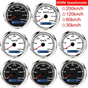 

NEW 85mm Digital GPS Speedometer Gauge 30 60 120 200km/h for Motorcycle Marine Boat Car ATV Truck Odometer NO GPS Antenna