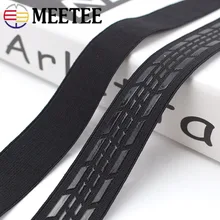 Meetee 2 5 10M 25mm antypoślizgowe silikonowe czarna elastyczna pasek odzież sportowa pas elastyczny taśmy DIY odzież typu Outdoor materiał do szycia tanie tanio CN (pochodzenie) Polyester