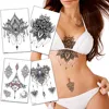 mandala temporary tattoo sticker lace black henna sex tattoo for woman under breast tattoo underboob sketches tattoo designs ► Photo 1/6