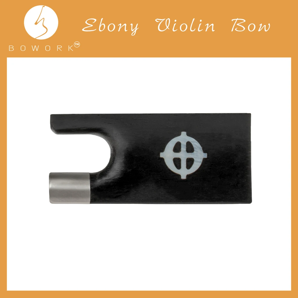 

BOWORK Ebony Violin Bow Frog With Pearl Cross Pattern Inlay 4/4 Violin Bow Use