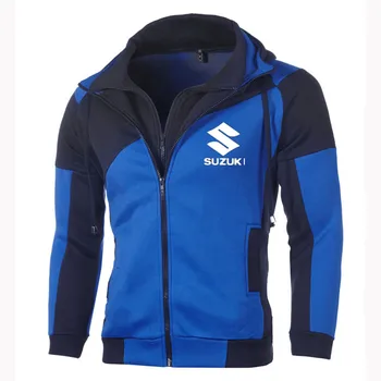 

Men's Fashion Casual Sweatshirt Zipper Coat Suzuki Hoodies Outdoor Sport Cotton Motorcycle Sweatshirts Jacket