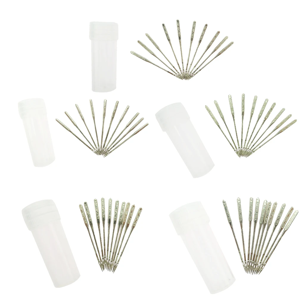 50 Pieces Domestic Household Sewing Machine Needles Pins Size 9 11 14 16 18