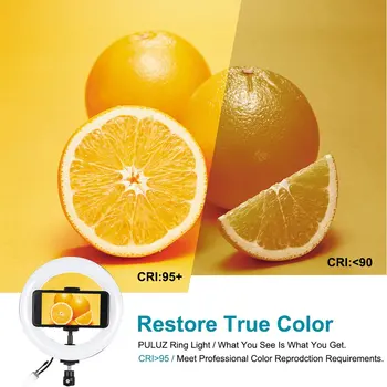 

7.9inch 20cm RGB Light Tripod Mount Dimmable LED Ring Vlogging Selfie Video Lights With Remote Control & Mobile Phone Clip