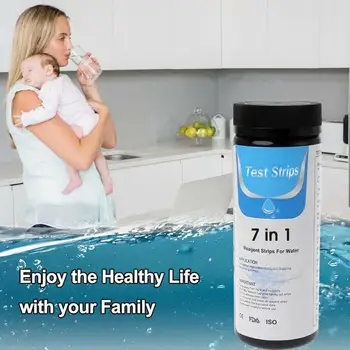 

Multifunction 7 in 1 Aquarium Fish Tank Water Strips For Testing Total Papers Level Hardness Alkali PH Chlorine Residual Ni V0V3
