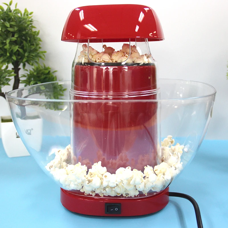 Household Mini Popcorn Maker Machine Non-Stick Electric Automatic Popcorn Cooker Tools Red