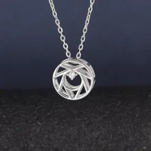 

S925 Sterling Silver Women's Necklace Round Geometric Pendant Simple Temperament Clavicle Chain Fashion Accessories Jewelry Gift