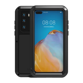

Anti-Fall Case For Huawei P40 Metal Shockproof Phone Cover For Huawei P40 (6.1 inch) Rugged Armor Full Body Case Love Mei