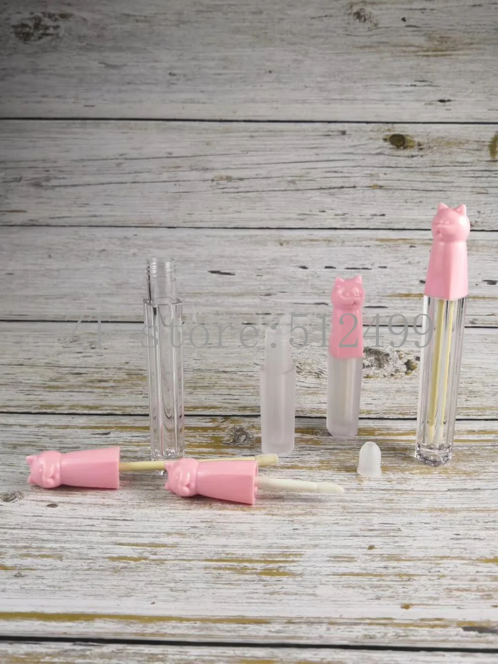 10/30/50pcs Lip Gloss Packing Container with Pink Cap, Beauty Makeup Liquid Lipstick Refillable Tube,Empty Lip Paint Oil Package