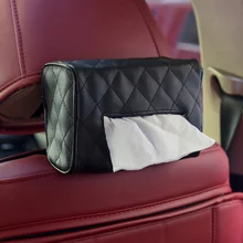 PU кожаный автомобильный тканевый ящик солнцезащитный козырек на заднее сиденье подвесной бумажный держатель для автомобиля Принадлежности бумажный лоток для ткани милый 4 цвета