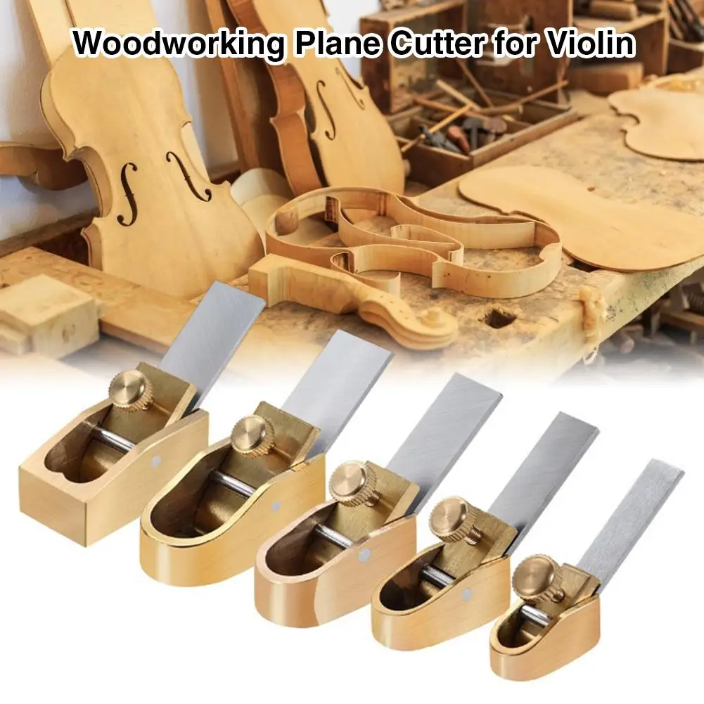 

5PCS/Set Woodworking Plane Cutter Set Curved Sole Metal Brass Tool for Violin Viola Cello Wooden Instrument