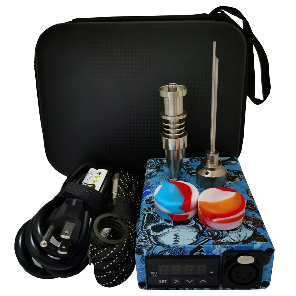 Граффити Enail Dab набор Электрический Dab Nail Pen Rig воск PID TC коробка с Domeless нагреватель катушки 6 в 1 Гибридный Ti гвоздь для стеклянных щипцы