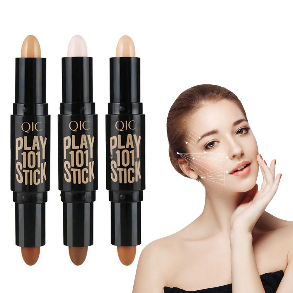 OSHIONER Women Highlighter Face Concealer Contouring Bronzer Highlighters Pen Cosmetic 3D Makeup Shimmer Contour Stick |