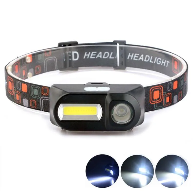 

Wasafire COB XPE LED Mini Headlight 6 Mode USB Charging Headlamp Camping Flashlight Hunting Frontal Head Torch by 18650 Battery