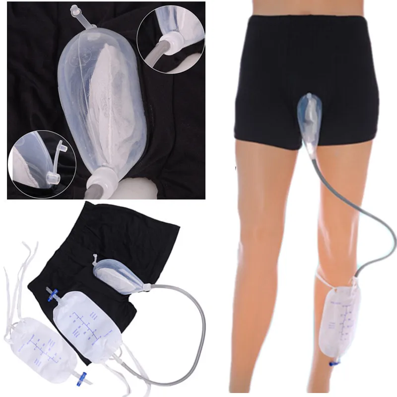 1PC Silicone Reusable Male Urinal Bag Urine Bag Urine Funnel Pee Holder Collector With Catheter For Old Men Feminine Hygiene