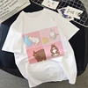 Camiseta con estampado gráfico de gato Kawaii para mujer, blusa coreana Harajuku, Tops blancos estéticos, camiseta para mujer 2022 ► Foto 2/6