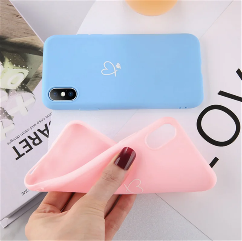 SAKZNR разноцветное сердце «любовь» чехол для iPhone 6 6S 7 8 Plus 11 Pro X XR XS Max 5 5S SE карамельный цвет чехол для телефона мягкий ТПУ задняя крышка