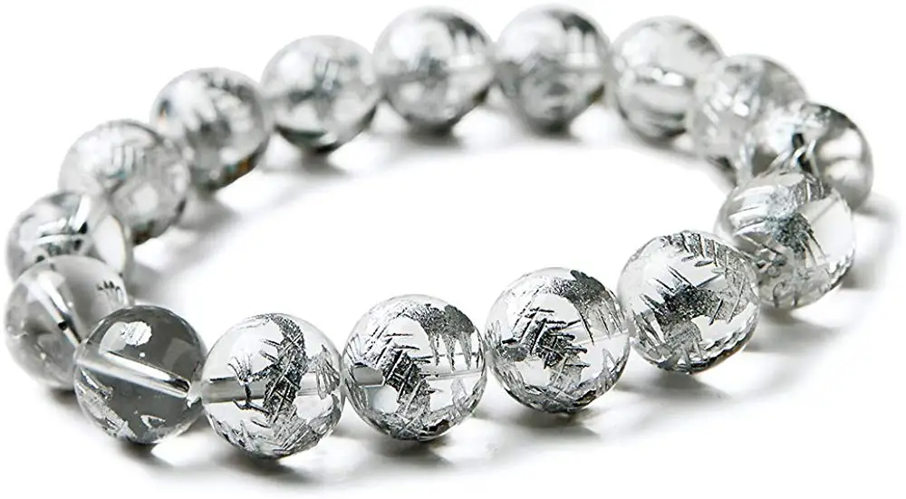 

Natural White Quartz Silver Dragon Carved Clear Round Beads Bracelet 10-14mm Gemstone Crystal Women Men Jewelry AAAAA