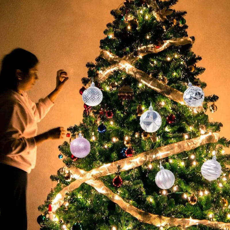 12 шт. набор 6 см новогодняя елка подвесной шар ПВХ эстетика изысканный кулон мечта украшения вечерние праздничный Декор для дома