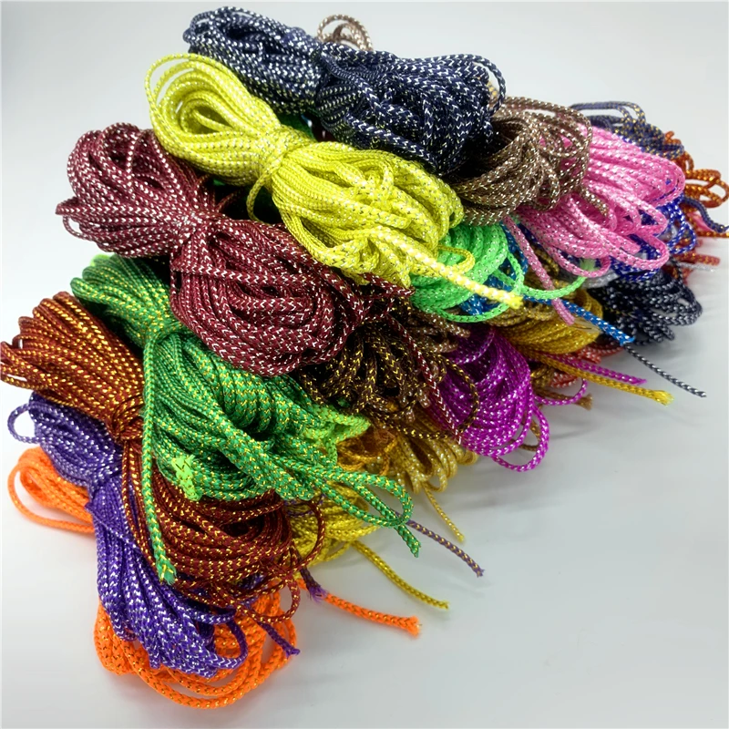 

10yards 2mm Gold/Silver Polyester Cord Rope Thread Cord String Strap Necklace Rope For Jewelry Making For Shamballa Bracelet