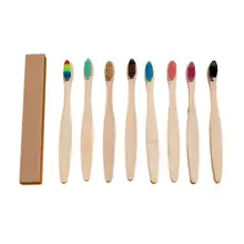 10 шт. зубная щетка из натурального бамбука уход за полостью рта зубная щетка плоская бамбуковая ручка Мягкая Щетина зубная щетка для ухода за зубами