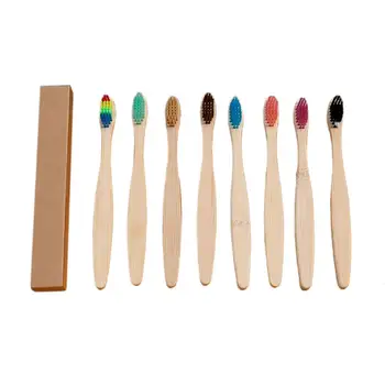 

10Pcs Toothbrush Natural Bamboo Toothbrush Oral Care Toothbrush Flat Bamboo Handle Soft Bristle Toothbrush For Tooth Care