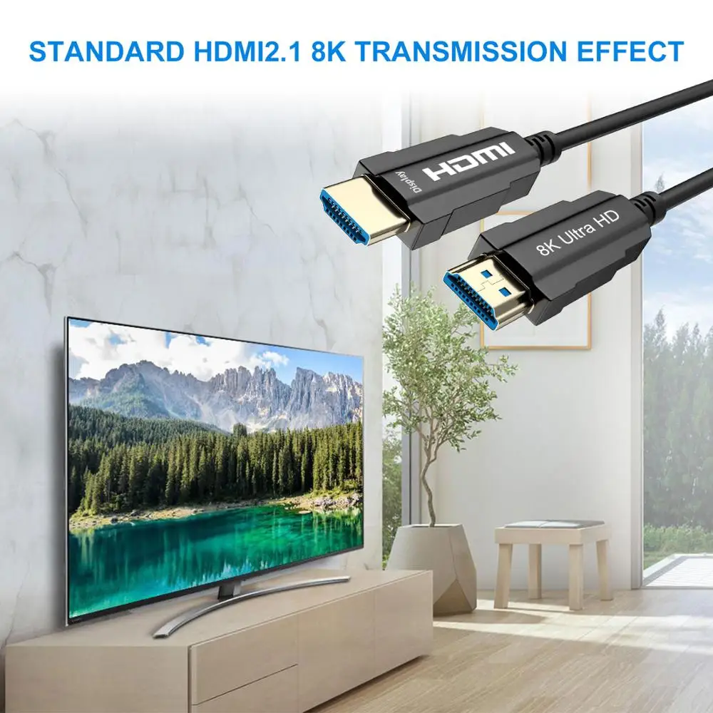 8K HDMI2.1 оптический кабель Real UHD HDR 48 Гбит/с @ 60Hz 4K 120Hz HDMI волоконно Поддержка 3D HDCP2.2 для