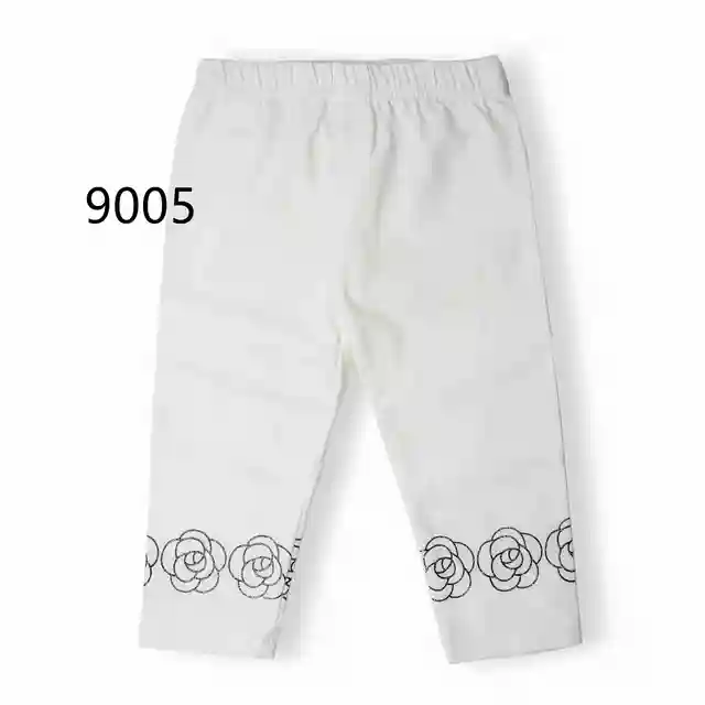 High Quality 2021 New Summer Girls Leggings Pants Lace Cotton Children Clothing Flower Girl Knee Pants 9005 White