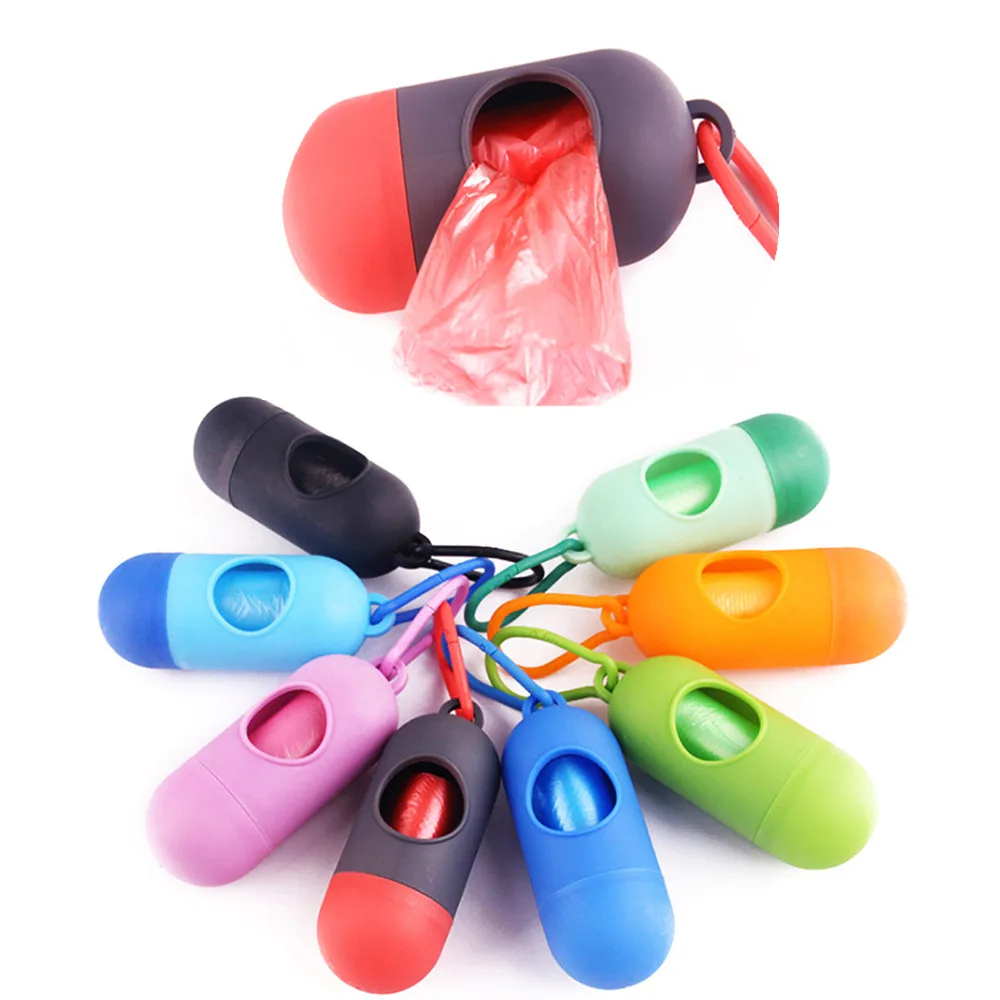 1 Uds práctica para caca de perro o mascotas dispensador de bolsa de residuos basura titular dispensadores + Set de bolsas para popó mascotas perros basura suministros de limpieza