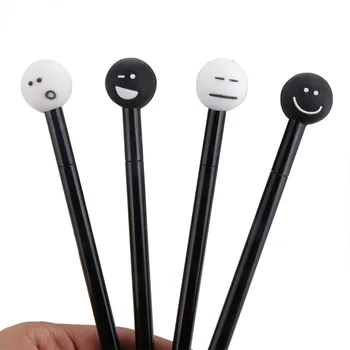 

48PCS Korean Stationery Cartoon Black-and-white Tangyuan Expression Neutral Pen Black-and-white Gel Pen Student Supplies