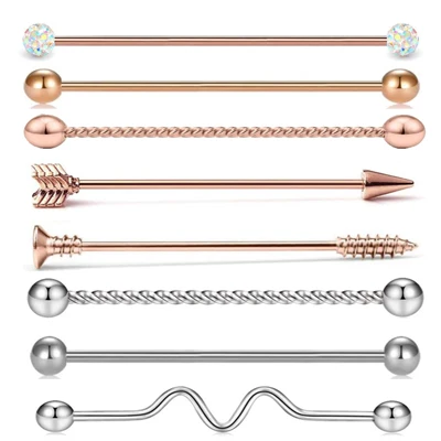 NO.12-8pcs TIANCIFBYJS 4-10 шт./компл. из нержавеющей стали 14 г штанга фабричного производства серьги для ушного хряща Tragus Helix уха расширитель для пирсинга ювелирные изделия 4-12 шт - Окраска металла: NO.12-8pcs