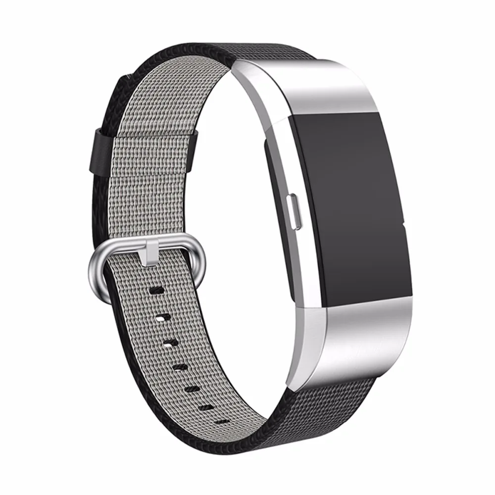 Спортивный тканый нейлоновый наручный ремешок для браслета FitBit Charge 2 гибкий дышащий сменный ремешок с металлические застежки
