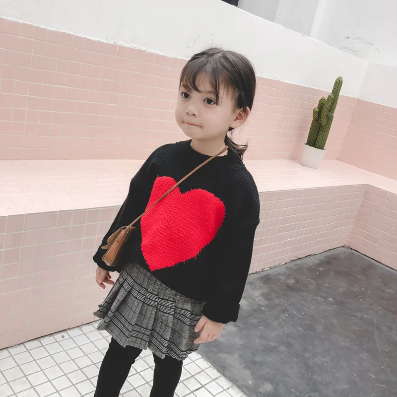 Детский пуловер г. Осенне-зимняя одежда стильный свитер в Корейском стиле для девочек базовый вязаный свитер Детская Хлопковая вязаная одежда