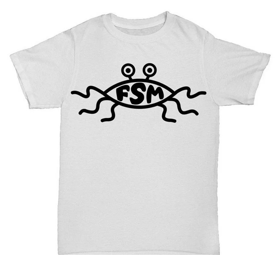 Мужская футболка из 100% хлопка с изображением церкви летающих спагетти монстров